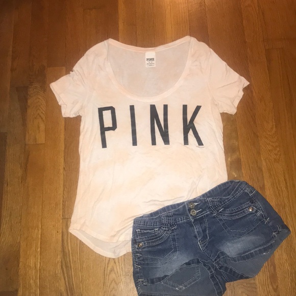 PINK Victoria's Secret Tops - Pink light tye dye shirt